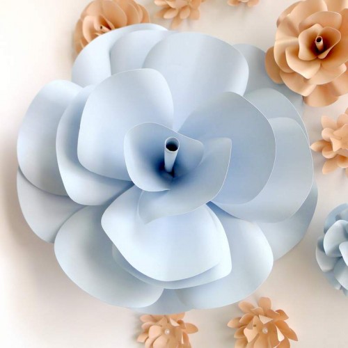 Бумажная роза для оформления "Вероника голубая"